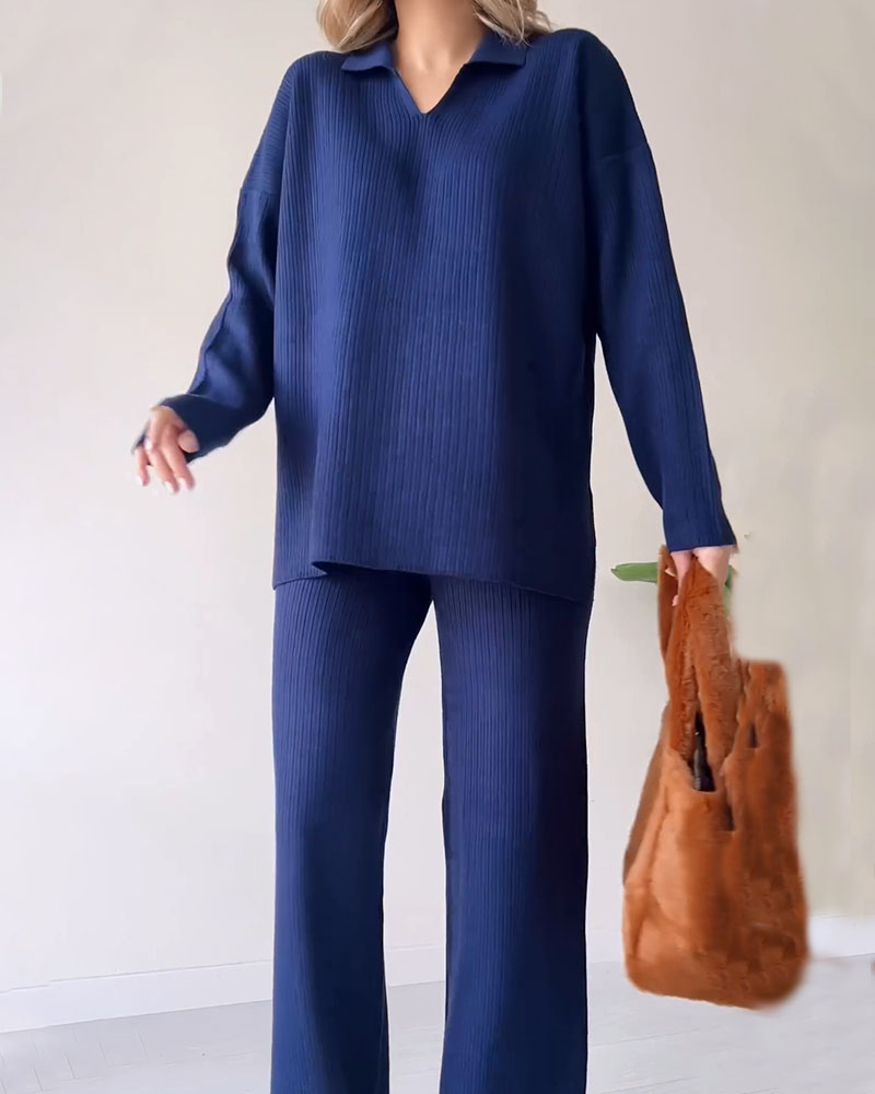 Casual knitted two-piece set