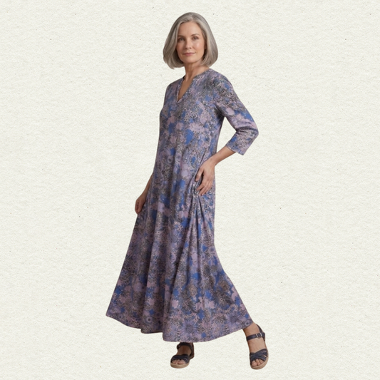 Harlow | Graceful V-Neck Elegance Midi Dress