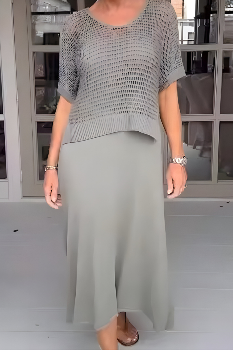 Melanie – Textured Elegance Summer Dress
