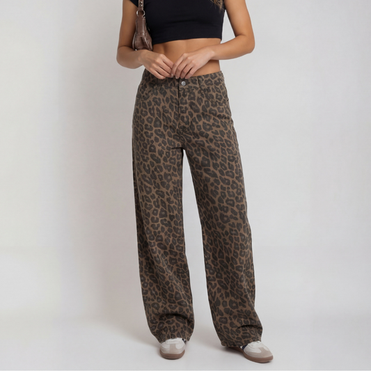 RILEY™ – Leopard Print Wide Leg Pants