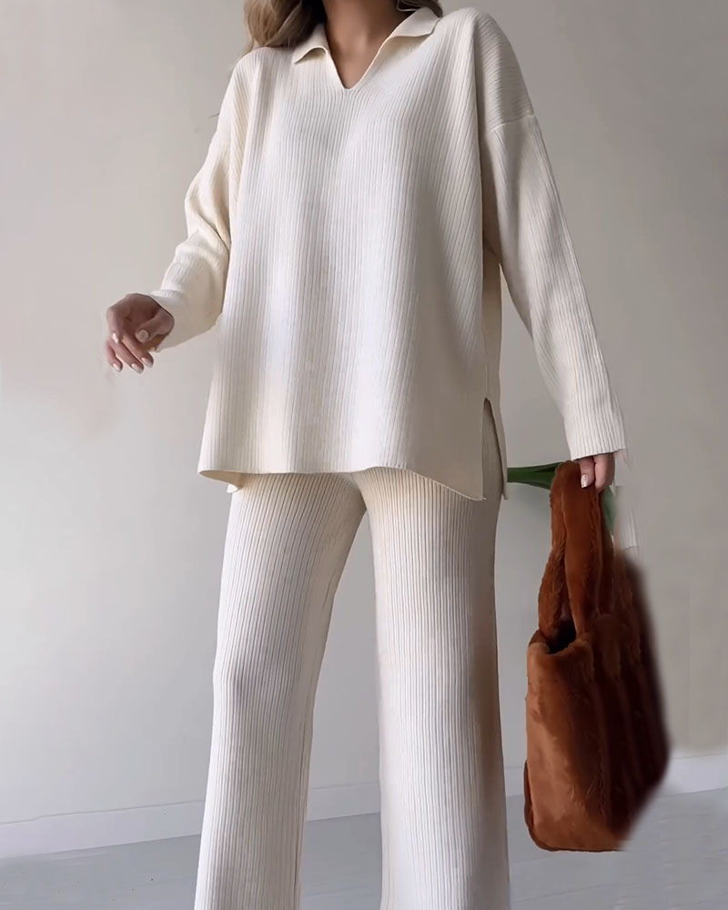 Casual knitted two-piece set