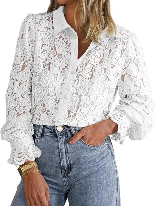 Susan - Chic Long Sleeve Button Down Blouse