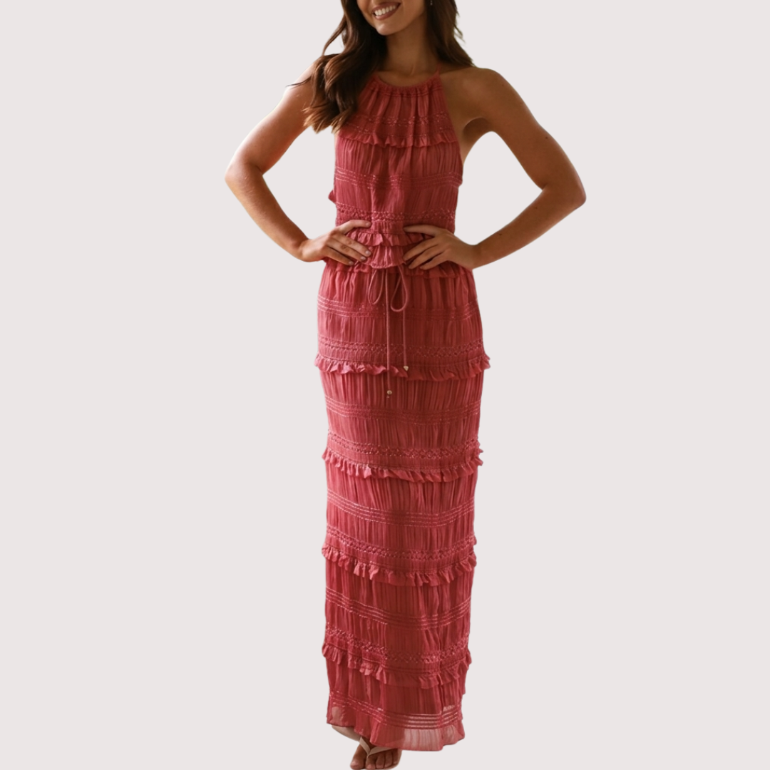 ANDREA™ – Elegant Summer Boho Halter Neck and Skirt Set
