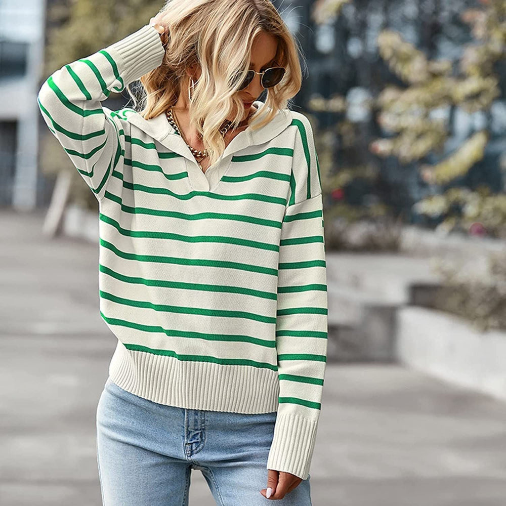Mary - Casual Basic Long Sleeve V-Neck Top