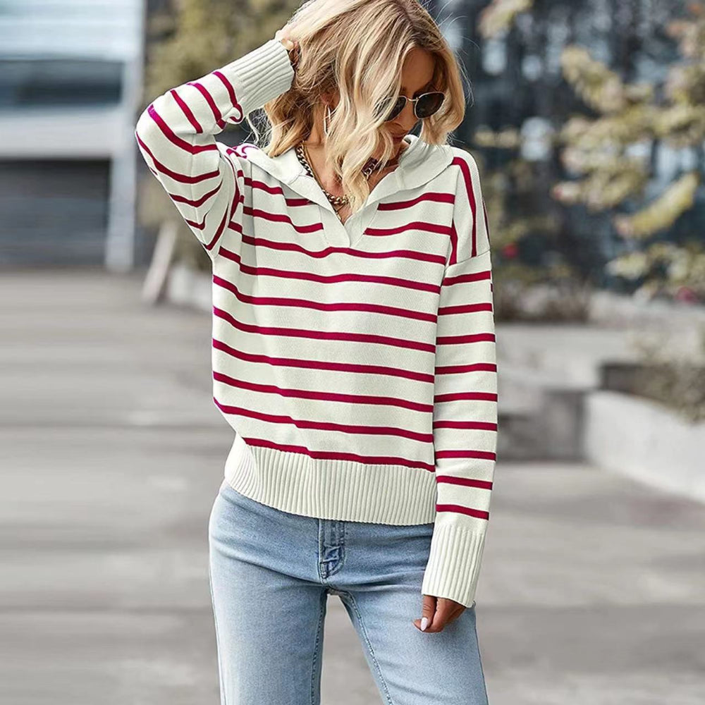Mary - Casual Basic Long Sleeve V-Neck Top