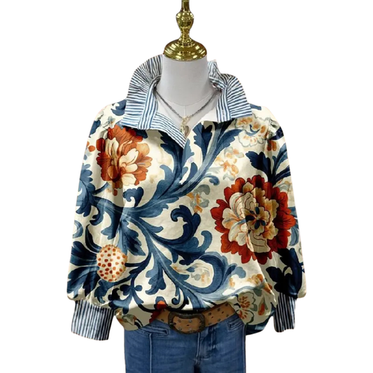 SERENITY™ - Classy Vintage Floral Printed Blouse