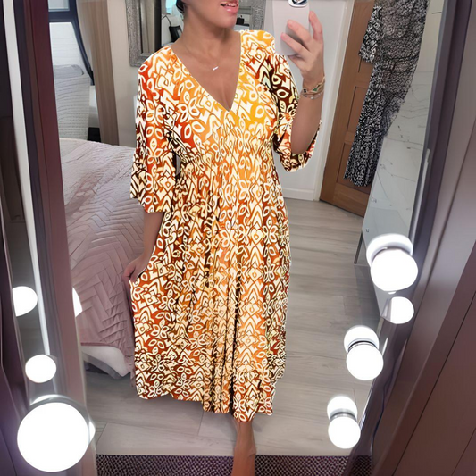 Ruby – Bold Boho Print Dress